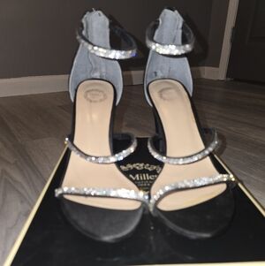 Elegant Black and Silver Women's Heels